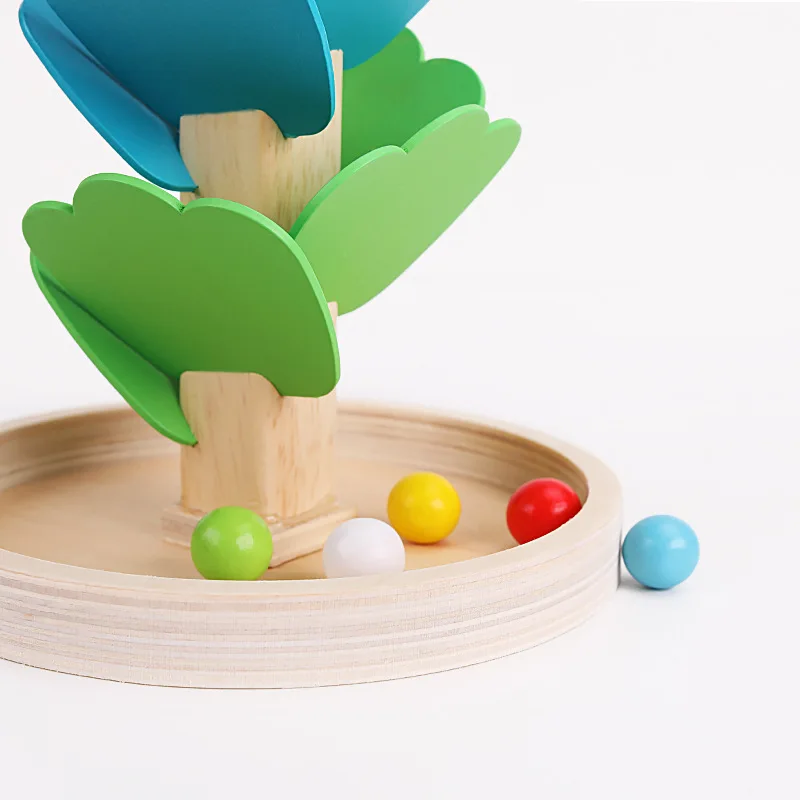 38Cm Houten Muziekboom Speelgoed Voor Kinderen Marmeren Run Regenboog Houten Klinkende Boom Interactieve Bal Run Track Spel Montessori Speelgoed