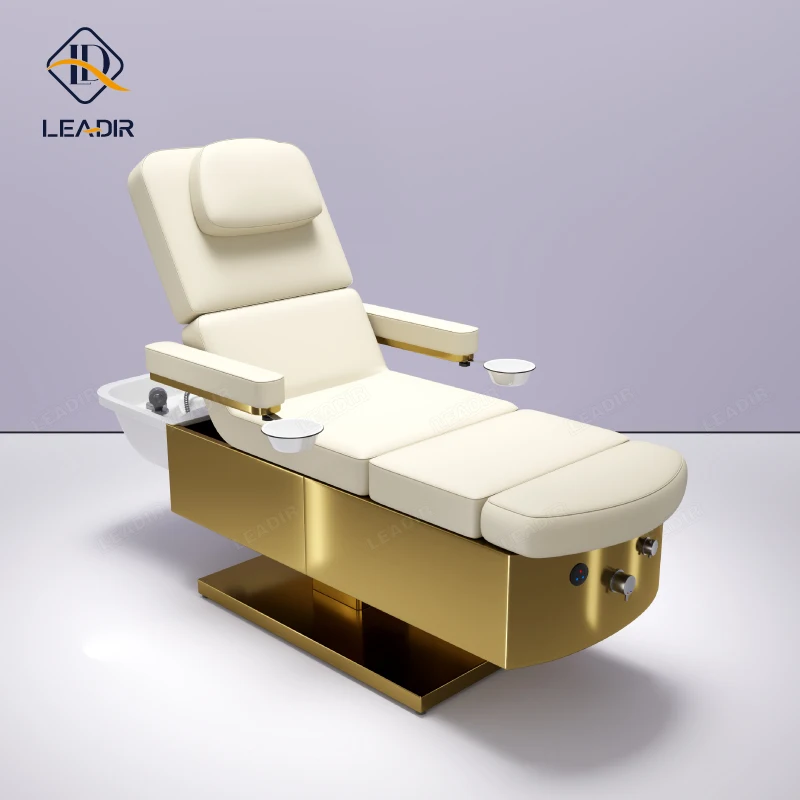Salon Furniture Reclining Backrest Head Foot Spa Head Spa Washing Hair Chair Salon Electric Multifunctional Pedicure Shampoo Bed