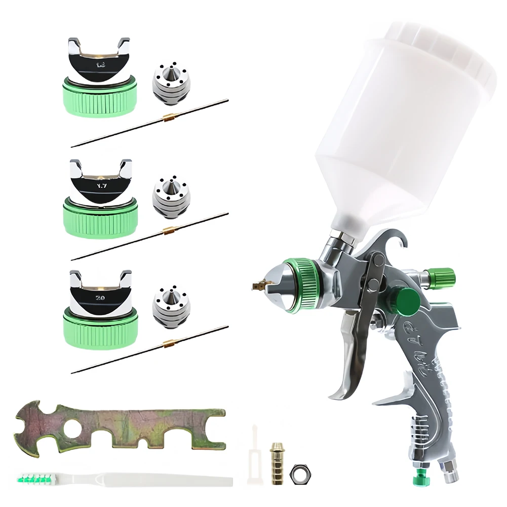 1.4/1.7/2.0mm Gravity Spray Gun 600cc Home Automatic Paint Spray Gun Tool DIY Spray Paint Kit Home Car Paint Spray Gun Tools
