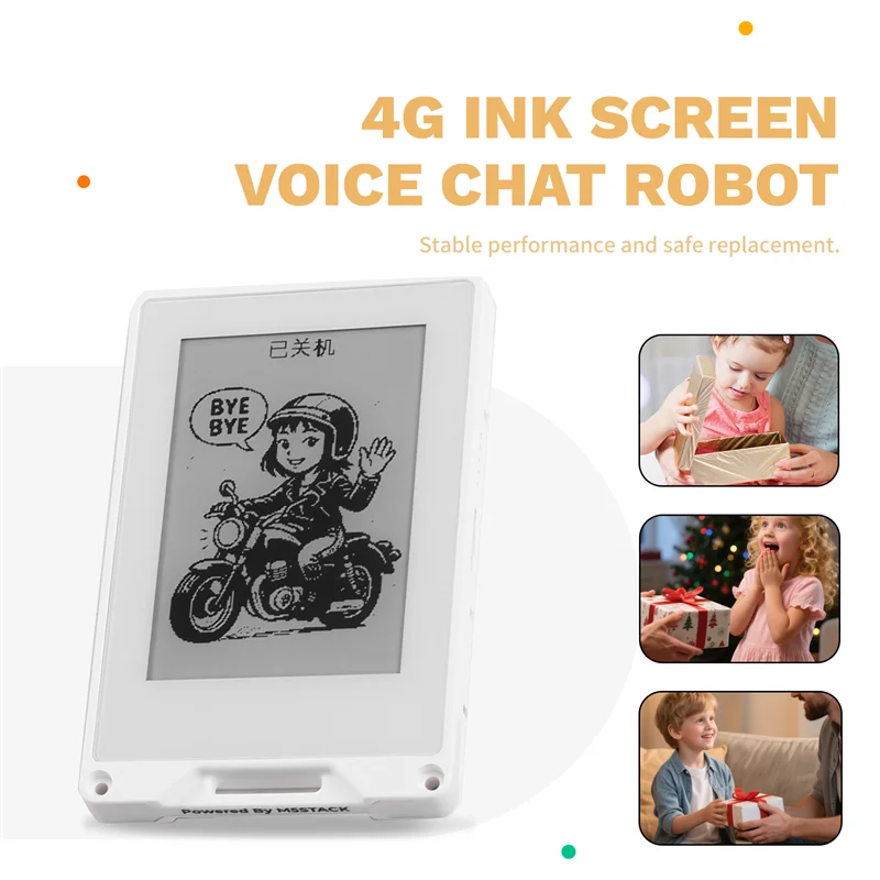 ABGI-M5stack 小智Moban AI音声端末 ESP32 4G インクスクリーン インテリジェントアシスタント 音声チャットロボット