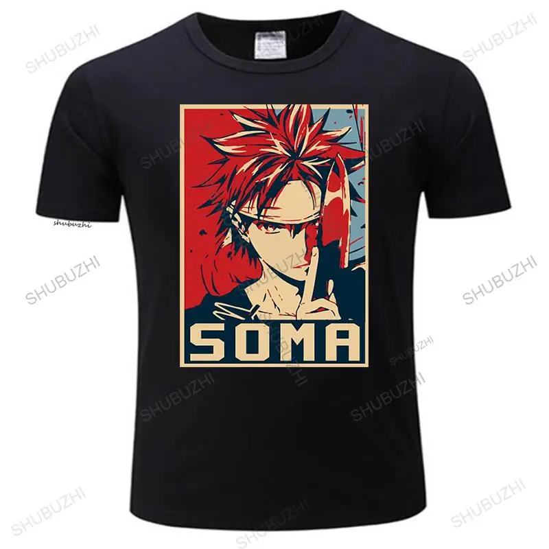 Shokugeki No Soma T-shirt dos homens, Impressão impressionante, Casual, Camiseta masculina, Roupas de marca, 100 Algodão