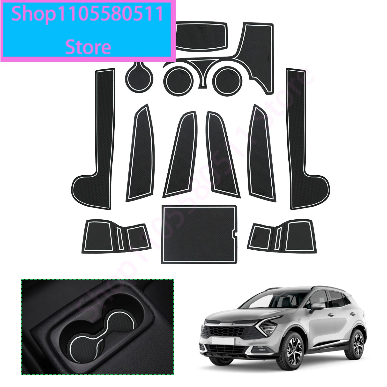 For 2023 2024 Kia Sportage NQ5 Right Hand Drive Car Door Groove Mat Anti-slip Slot Pad Auto For Sportage NQ5 Accessories 2024