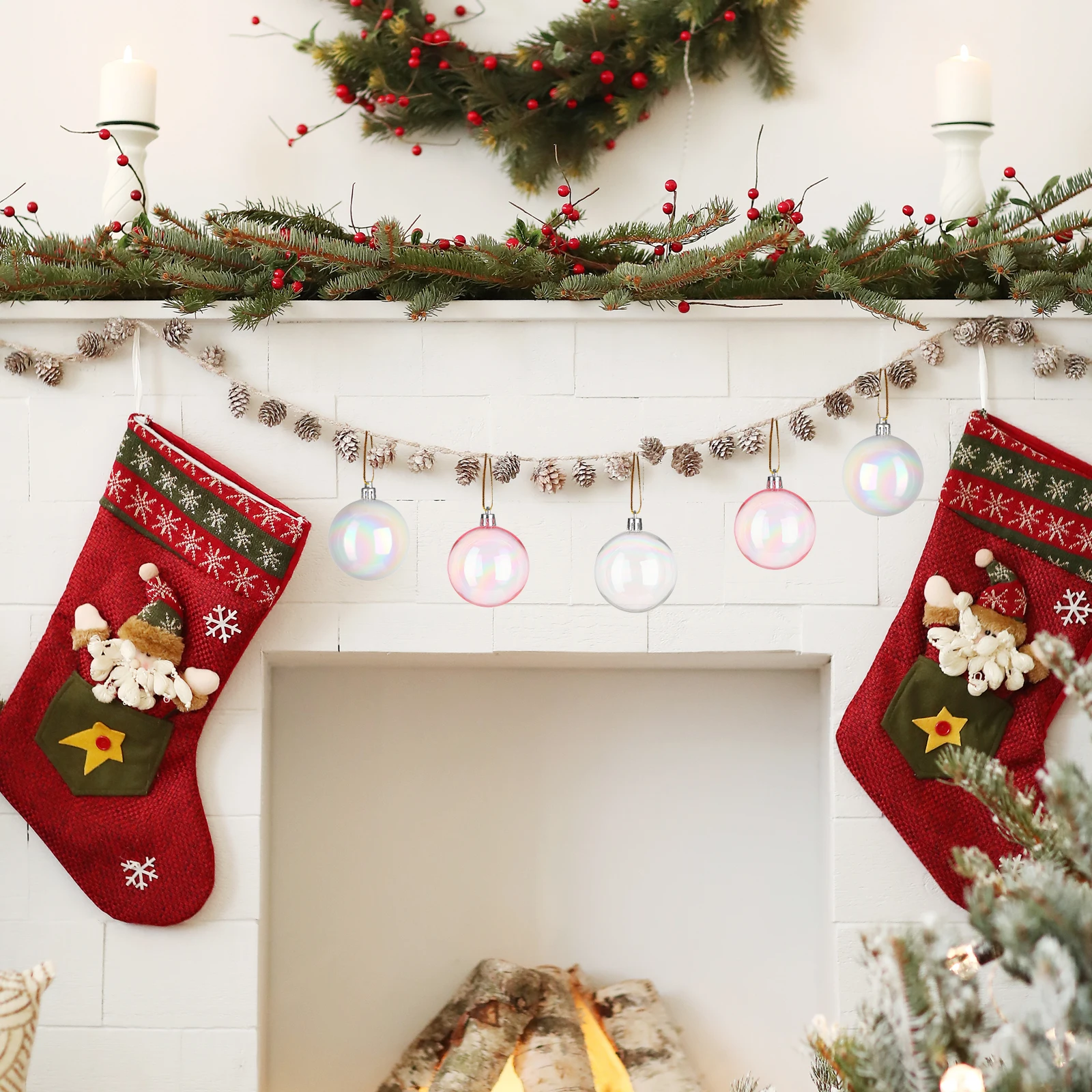 

12Pcs Creative Ball Pendants Home Decorative Spheres Winter Wedding Anniversary Ball Ornament Home Decoration Festive Ornament