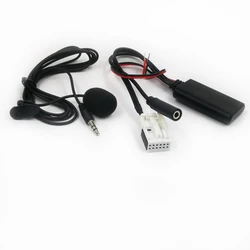 Car Bluetooth Module AUX-in Audio MP3 Music Adapter 12Pin Connector Microphone Handsfree for Peugeot RD4 Radio Model