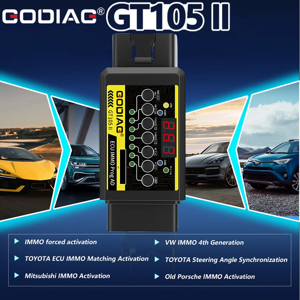 

Godiag GT105 II ECU IMMO Kit Plus GT107 DSG Адаптер для чтения/записи передач для DQ250, DQ200, VL381, VL300, DQ500, DL501