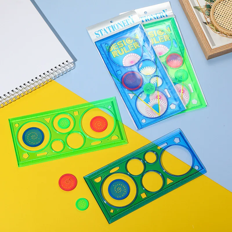 Geometric Drawing Stencil Kit Spirograph Art Set with Flower Templates Creative Educational Toy for Kids Design Craft Projects