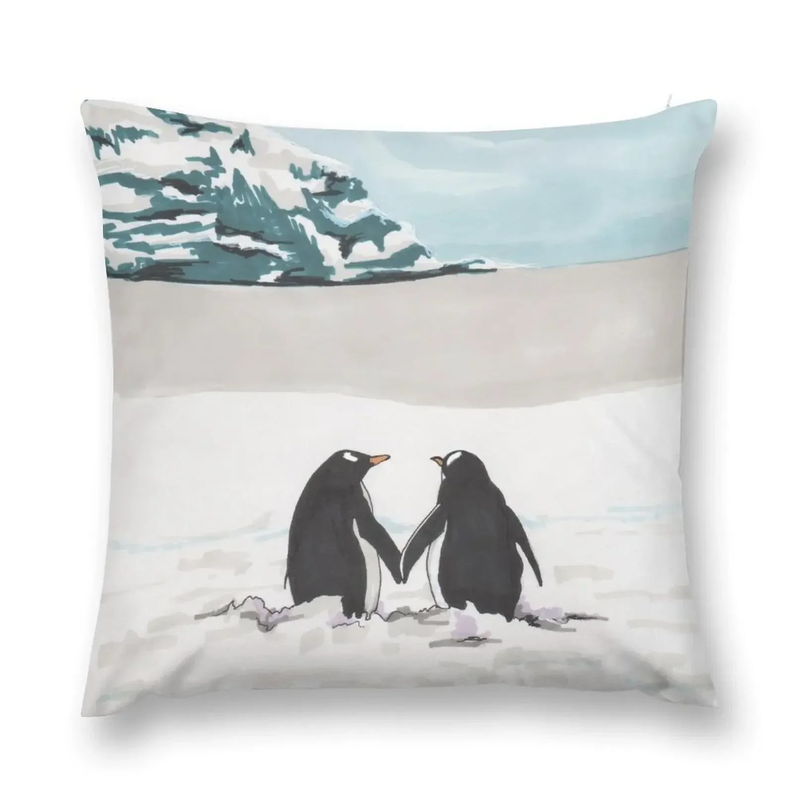 

Penguins in love Throw Pillow bed pillows Sofa Cover pillow