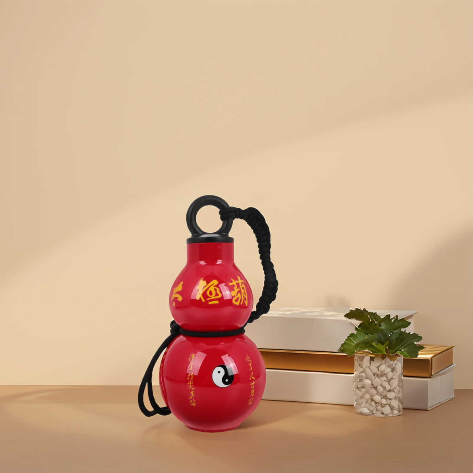 

Chinese Style Red Gourd Water Bottle Retro Sports Travel Gym Large Capacity Water Bottle Portable Strap Gourd Cup