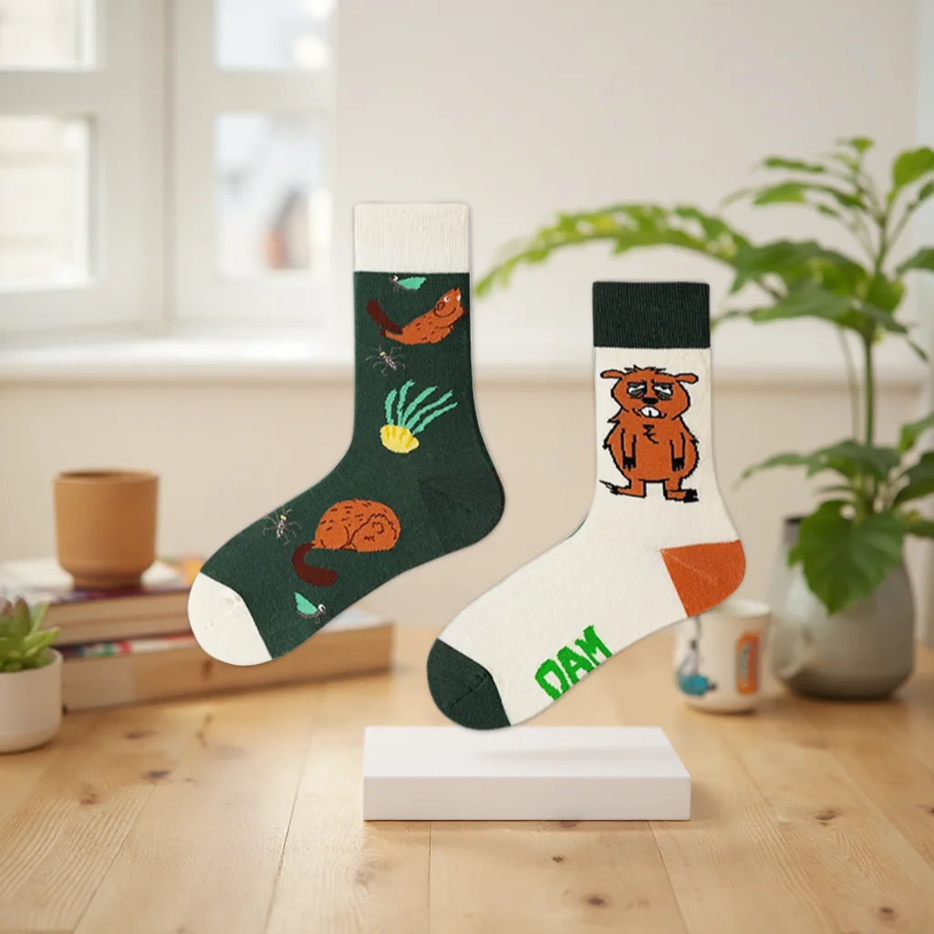 Original Design Funny Beaver Cotton AB Trend Crew Socks Unisex Cute Cartoon Irregular Socks Women Men Skateboard Long Socks Gift