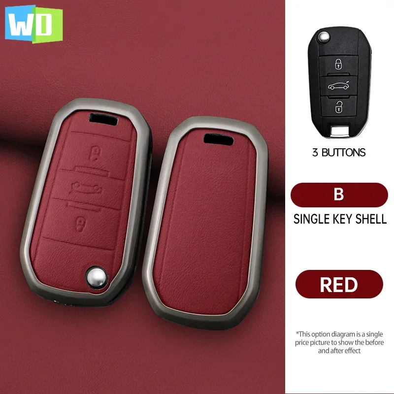 

Alloy Car Flip Key Case Cover Shell For Peugeot 208 308 408 508 2008 3008 4008 5008 For Citroen C3 C4 CACTUS C6 C8 Accessories