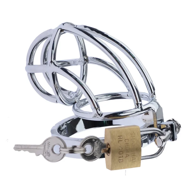 Chastity Cage Stainless Steel Metal Cock Cage With Penis Bondage Sleeve Ring Male Chastity Device Belt Lock  Adult Sex Toys Man