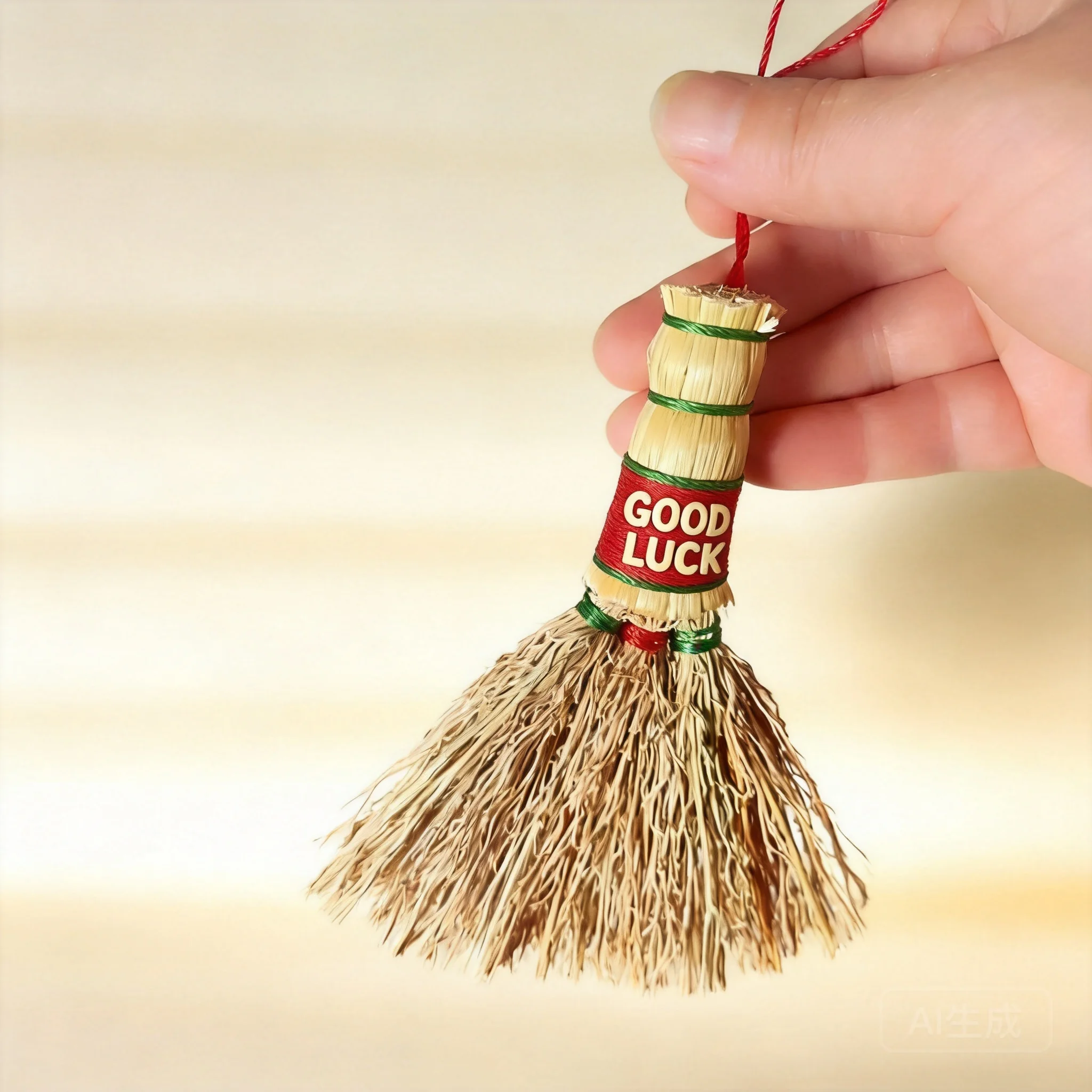 

Mini Handmade Natural Sorghum Broom Pendant Chinese Style Good Luck Peace Prayer Hanging Decor For Housewarming New Home Blessin