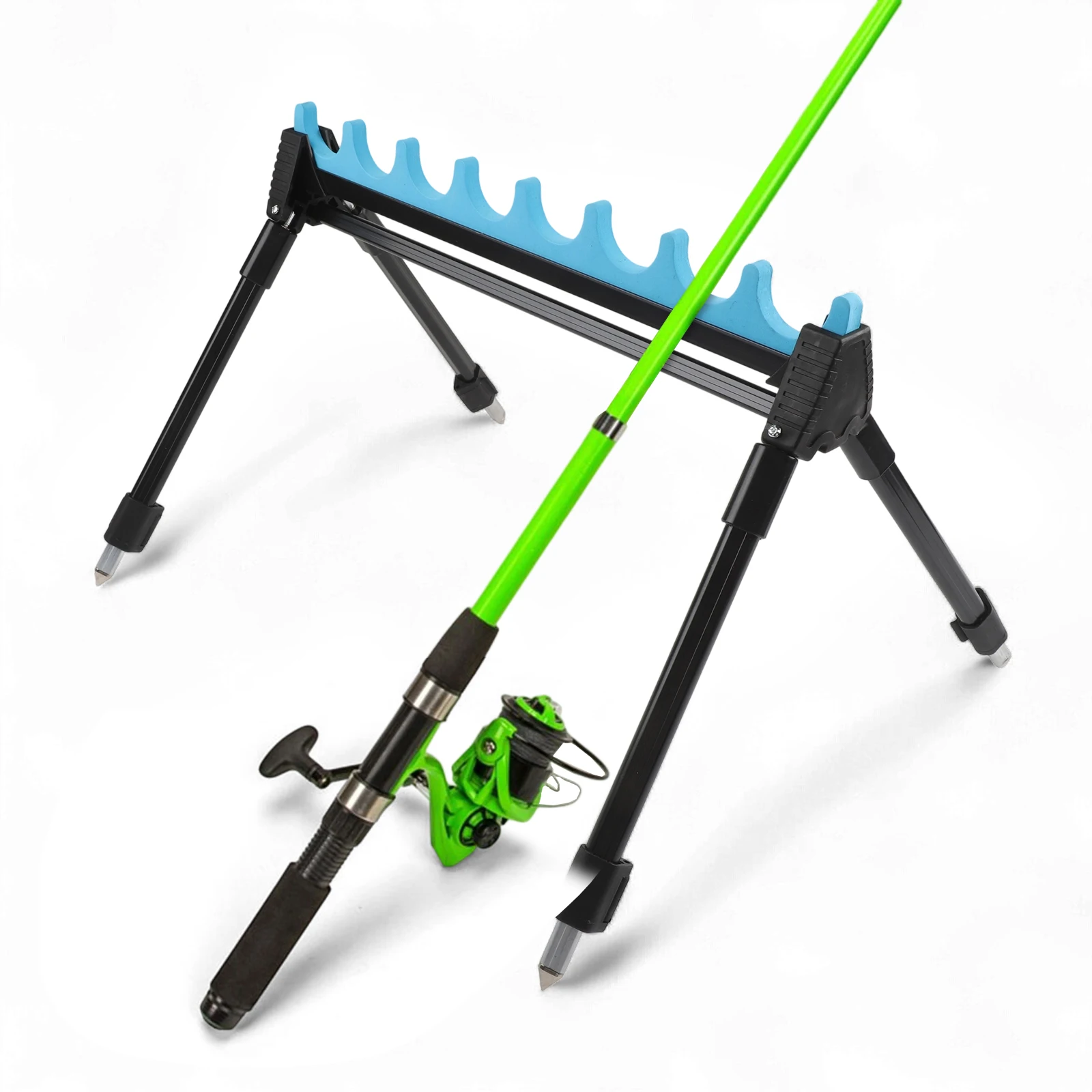 

Telescopic 2 Section Fishing Rod Holder Stopper with 4 Legs for Secure Stability in Freshwater and Saltwater Fishing
