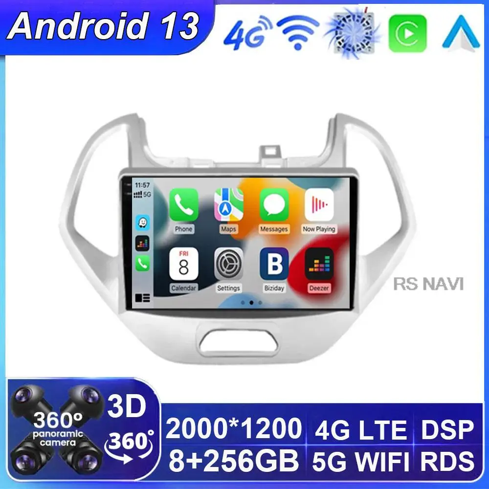 

Android 13 8 CORE for Ford FIGO KA 2015 - 2020 Carplay Autoradio Car Radio Multimedia IPS QLED Navigation GPS No 2din DVD