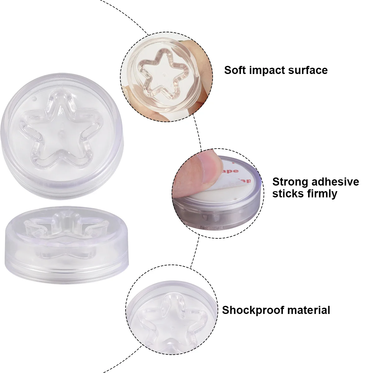 8pcs Door Stopper Bumper Self Adhesive Wall Protector For Door Knob Anti Collision Guard Table Corner Refrigerator Cabinet