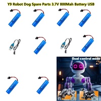Y9 8Wheels Drift Remote Control RC Robot Dog Spare Parts Accessories 3.7V 800Mah Battery USB Charger for Y9 RC Robot Dog Battery