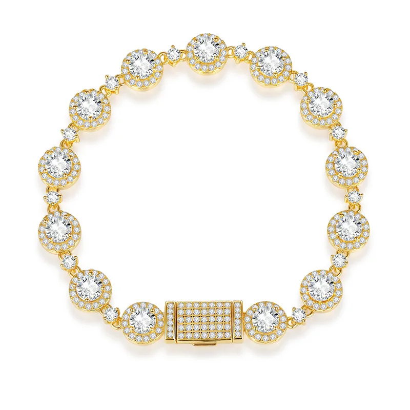 Nueva cadena cubana de plata 925 incrustada con moissanita completa, estilo hip-hop moderno y moderno, totalmente con incrustaciones de diamantes, sh