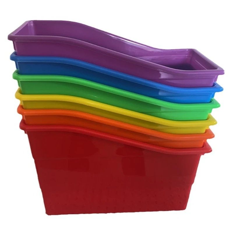 A35Q-Book And Binder Holder, For Classroom, Plastic Vertical Storage Book Organizer Folders, Office Organization,6Pcs