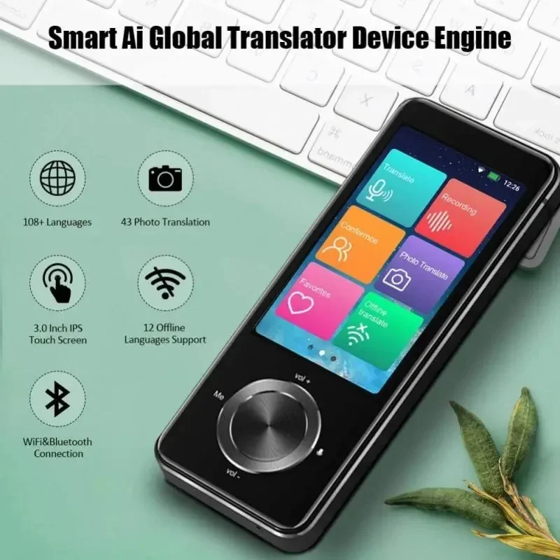 

M9 Translator Device Supports 12 Offline 137 Languages Intelligent Translator Real-time Voice Recording Text Translate Machine