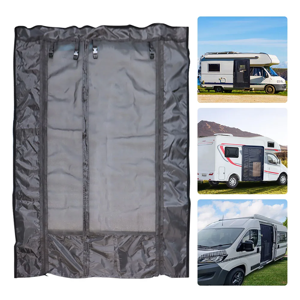 Magnetic Caravan Fly Screen with Zipper Insect Mosquito Screen Breathable Insect Mosquito Curtain for Camper Sliding Door Back