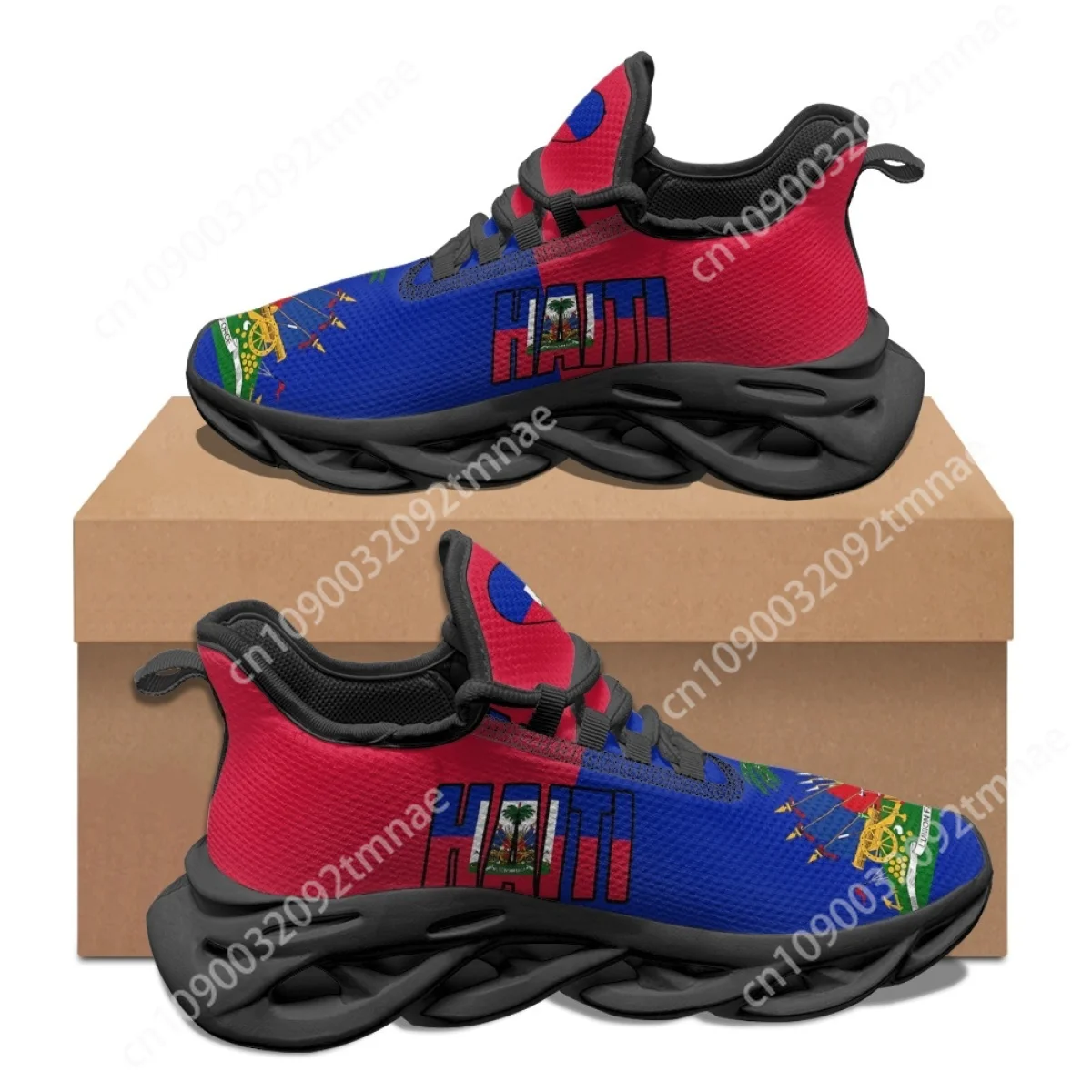 

Haiti National Flag Medal Custom Female Men Autumn Winter Tennis Shoes Shock Absorption Lightweight Lace Up Breathable Sneakers