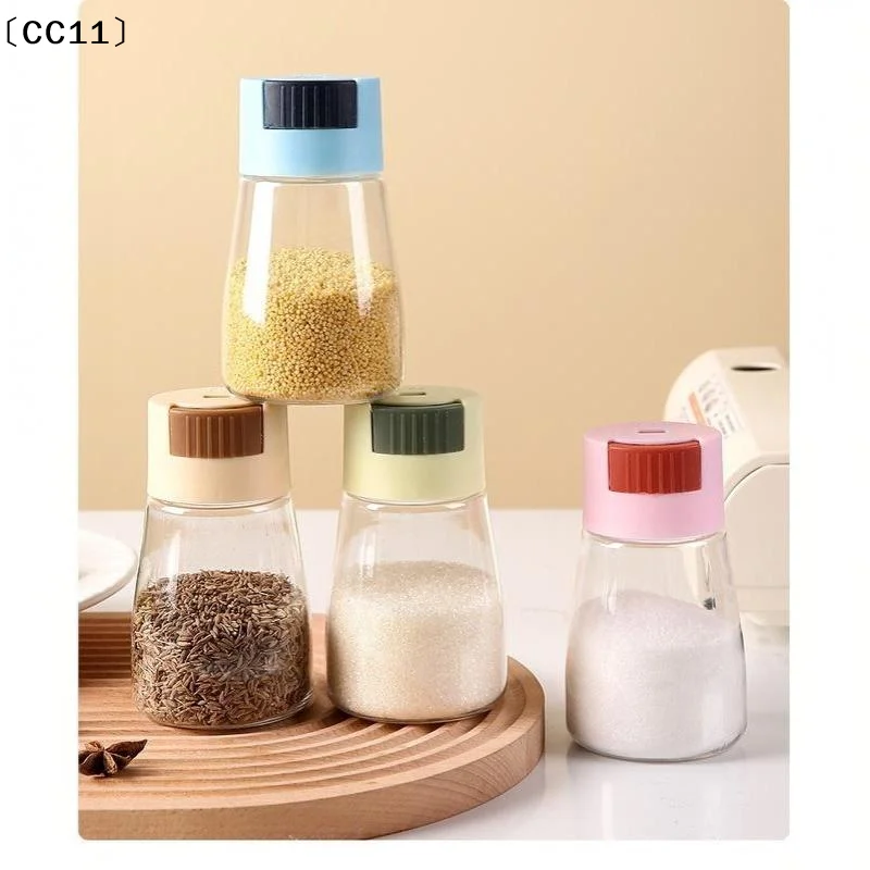 0.5g Quantitative Seasoning Container Dustproof Press Type Seasoning Jar Seasoner Storage Salt Dispenser For Home Kitchen〔CC11〕