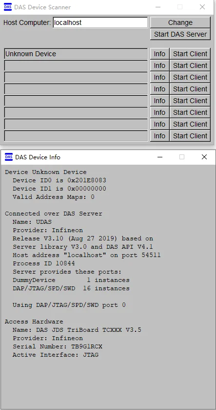 DAS Infineon Programmer TC17xx/2xx/3xx/TLE983x Automotive Battery
