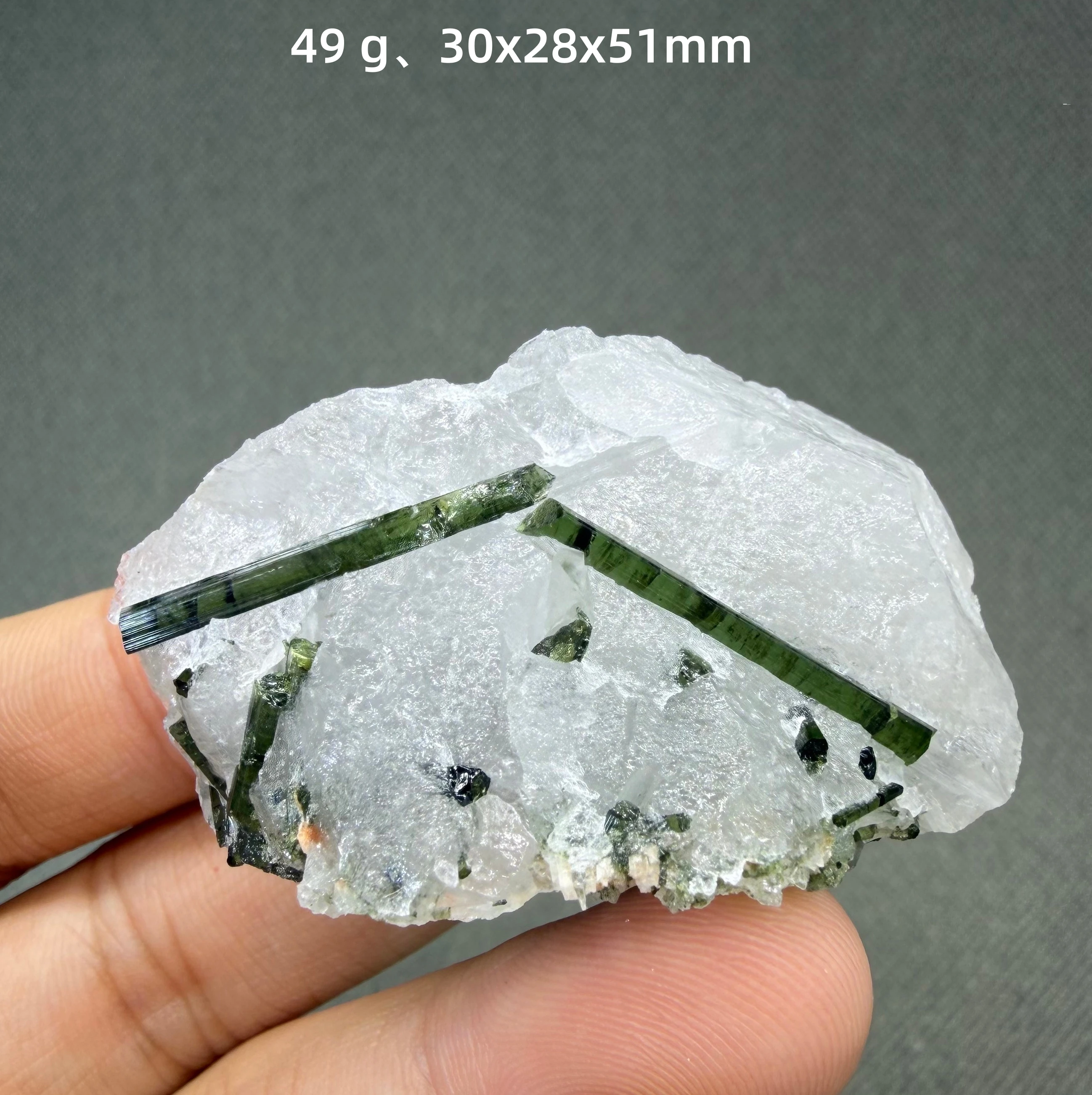 Natural green tourmaline pillars mineral specimens + healing quartz crystals and stones rock gemstone view 3