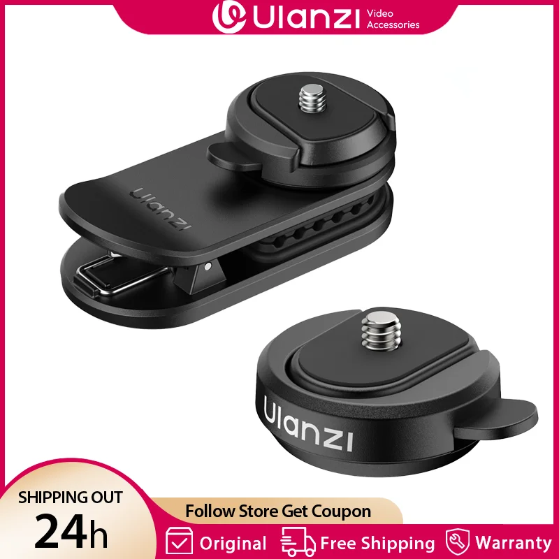 

Ulanzi CK01 CK02 Magnetic Quick Release Kit Backpack Clip Kit with 1/4" Standard Screw for Gopro DJI Pocket 3 DSLR Camera