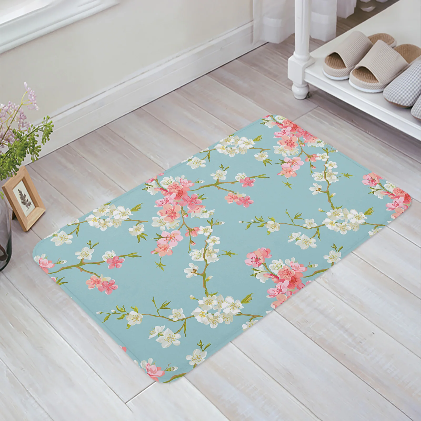 

Plant Leaves Flower Bathroom Mat Corridor Carpet Non-slip Kitchen Mat Entrance Door Mats Welcome Room Floor Prayer Rug Doormat