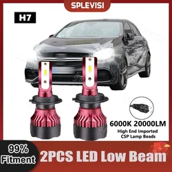 A Pair H7 LED Headlight Low Beam Bulbs For Mercedes A-CLASS W176 2012 2013 2014 2015 2016 2017 2018 2019 2020 2021 2022 2023
