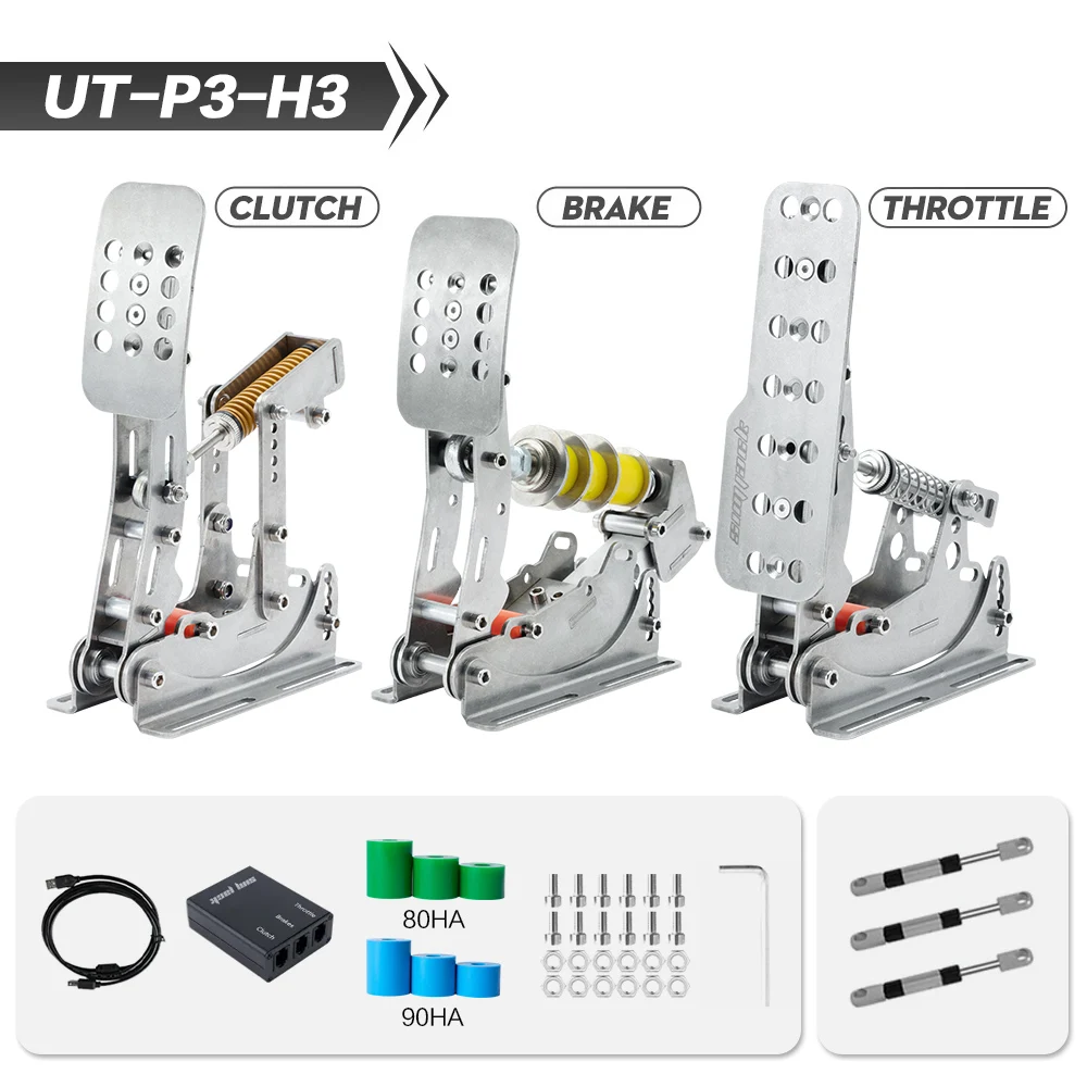 

UT Sim Racing Pedals for G29/G27/G25 T500 High-performance Adjustable Racing Simulator Pedal Set Stainless Steel Silver