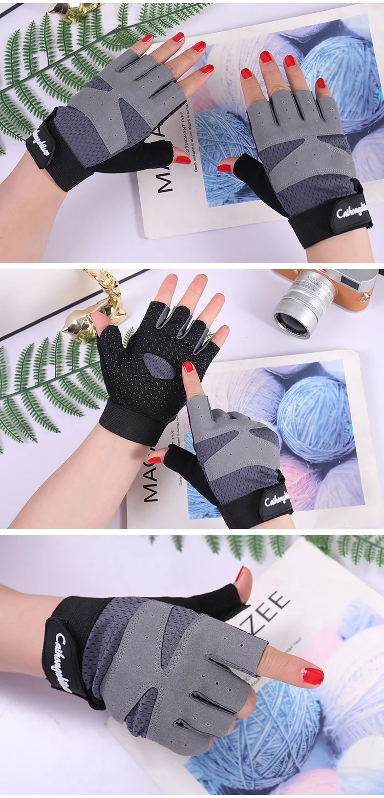 Radfahren Fingerlose Handschuhe für Männer Frauen Motorrad Sommer Fahrrad Fitness Gym Sport Gewichtheben Atmungsaktive Radfahren Handschuhe – Detail 1