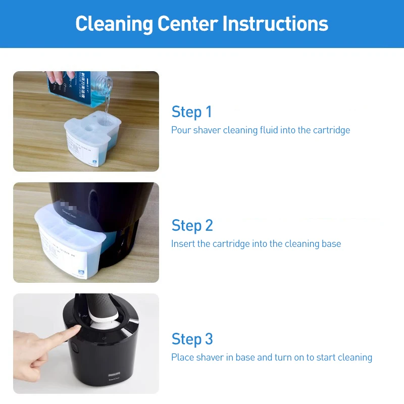 YUNCHi ماكينة حلاقة تنظيف سائل تجديد خرطوشة تنظيف جلثة قصيرة قبالة رأس ماكينة الحلاقة 300 مل