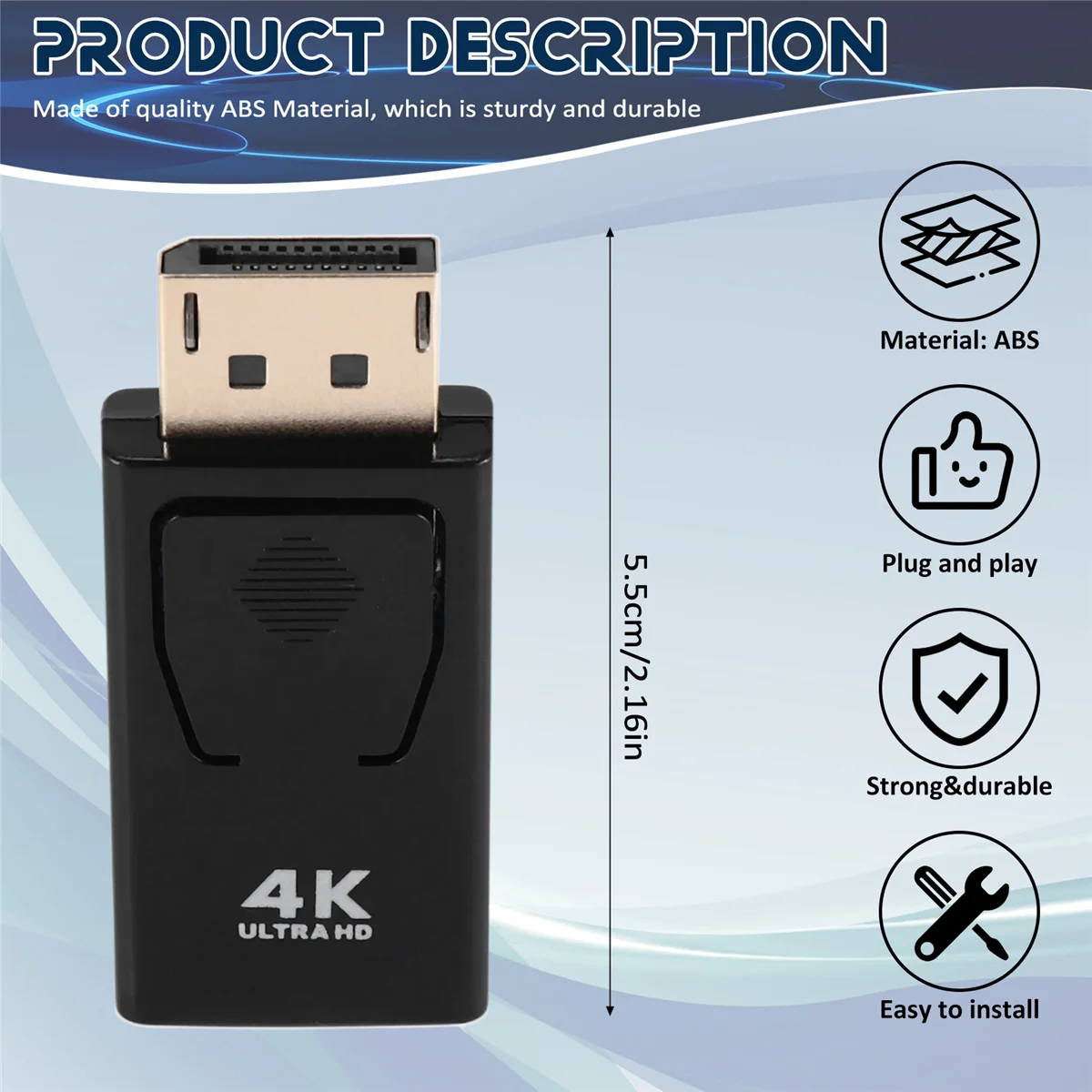 Конвертер Displayport-Hdmi Female 1080P Dp-Hdmi