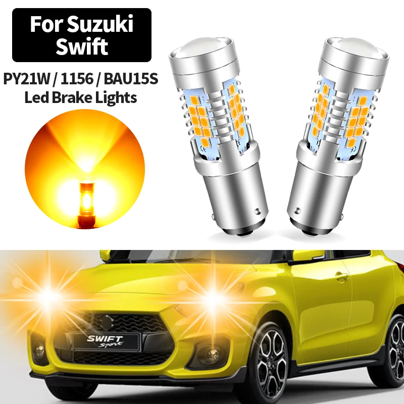 

Светодиодные указатели поворота Canbus BAU15S PY21W, желтые лампы, лампы 30SMD без Hyper flash для Suzuki Swift mk5 2017-up, автомобильные аксессуары