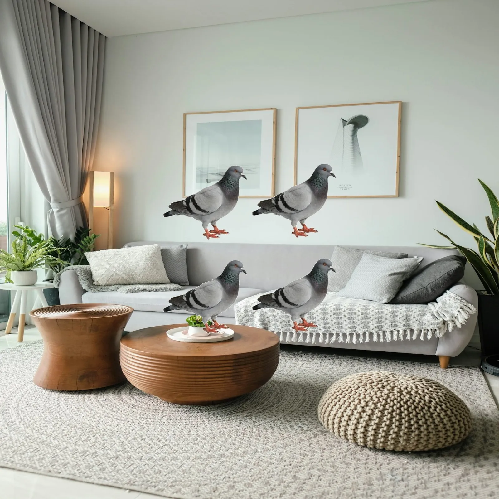 4 Pieces 1/64 Scale Pigeon Model Realistic Miniature Pigeon Model Detailed Sculpting Resin Bird Statue for Diorama