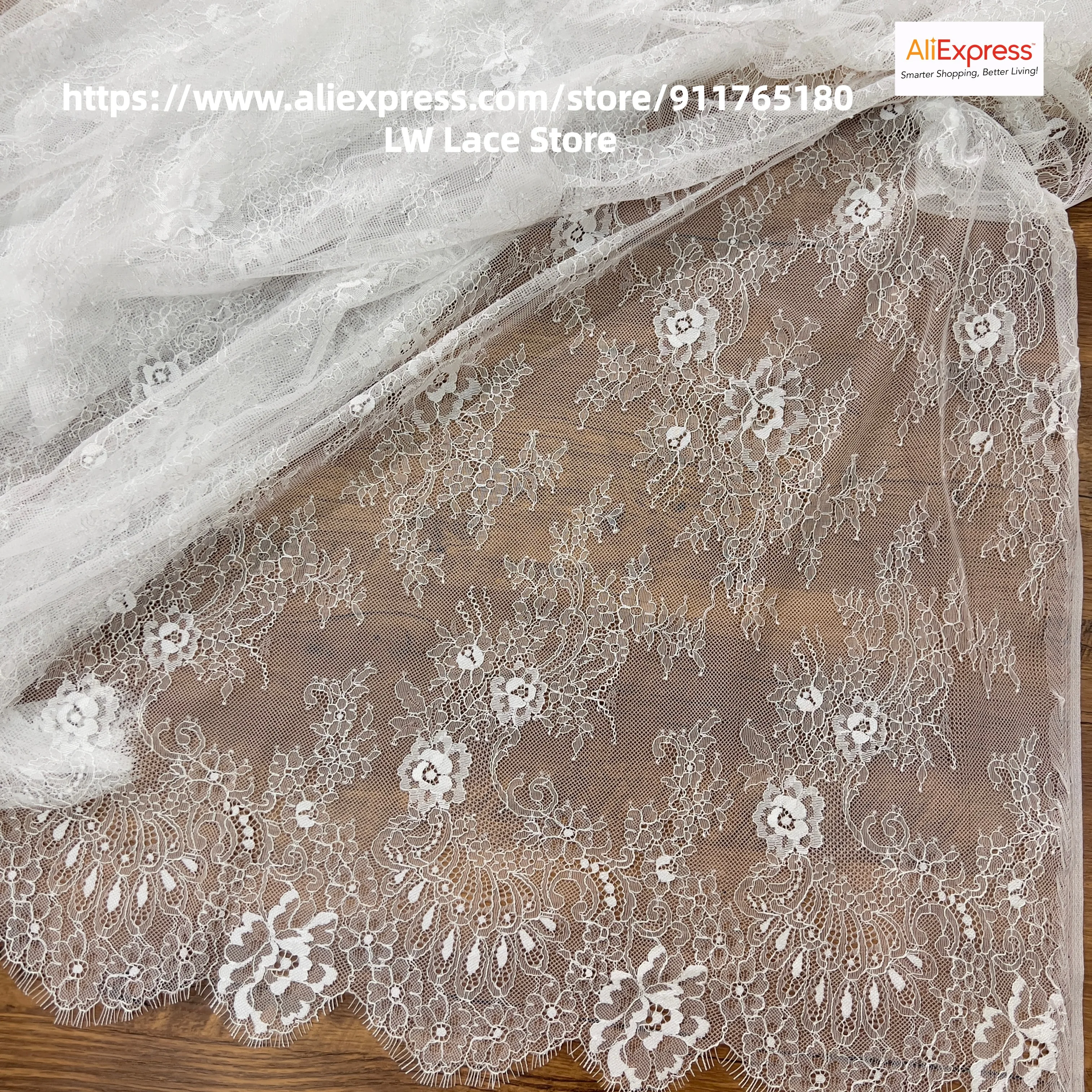 Classic Design Off White French Chantilly Lace Panel 1.5x3M Quality Soft Lace Clothes Sewing Kitchen DIY Lace 2025 Premium