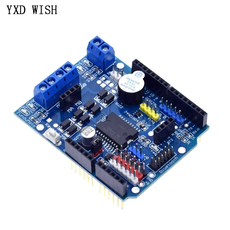 L298P PWM Speed Controller Dual High-Power H-bridge Driver ,Bluetooth Interface, L298P Motor Driver Shield Board For Arduino