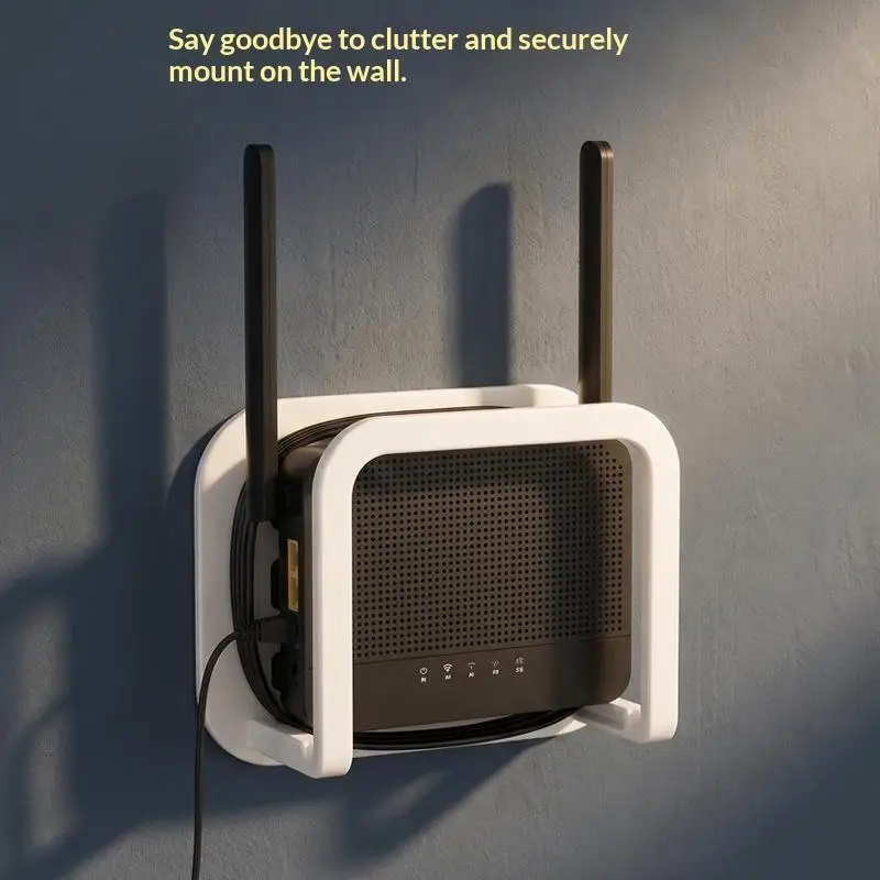 Wall Mount WiFi Router Holder No Drill Easy Installation Space Saving Design For Home Office Organization