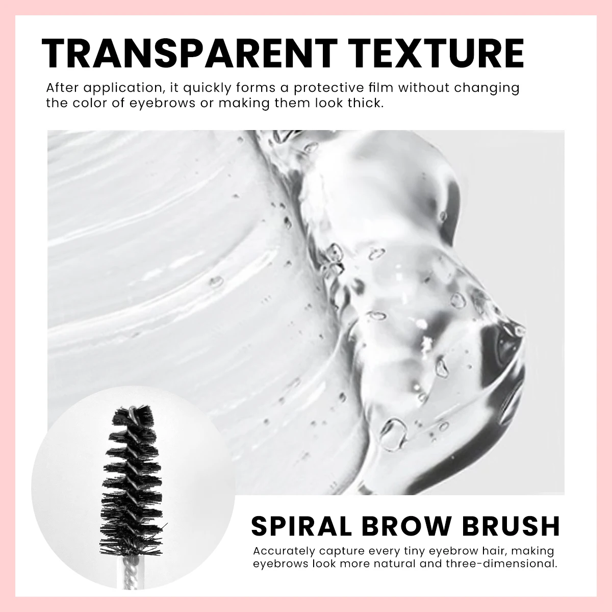 Texture douce, lustre tridimensionnel, imperméable, liquide coiffant pour sourcils, créant des sourcils sauvages naturels et impeccables, 1 pièce