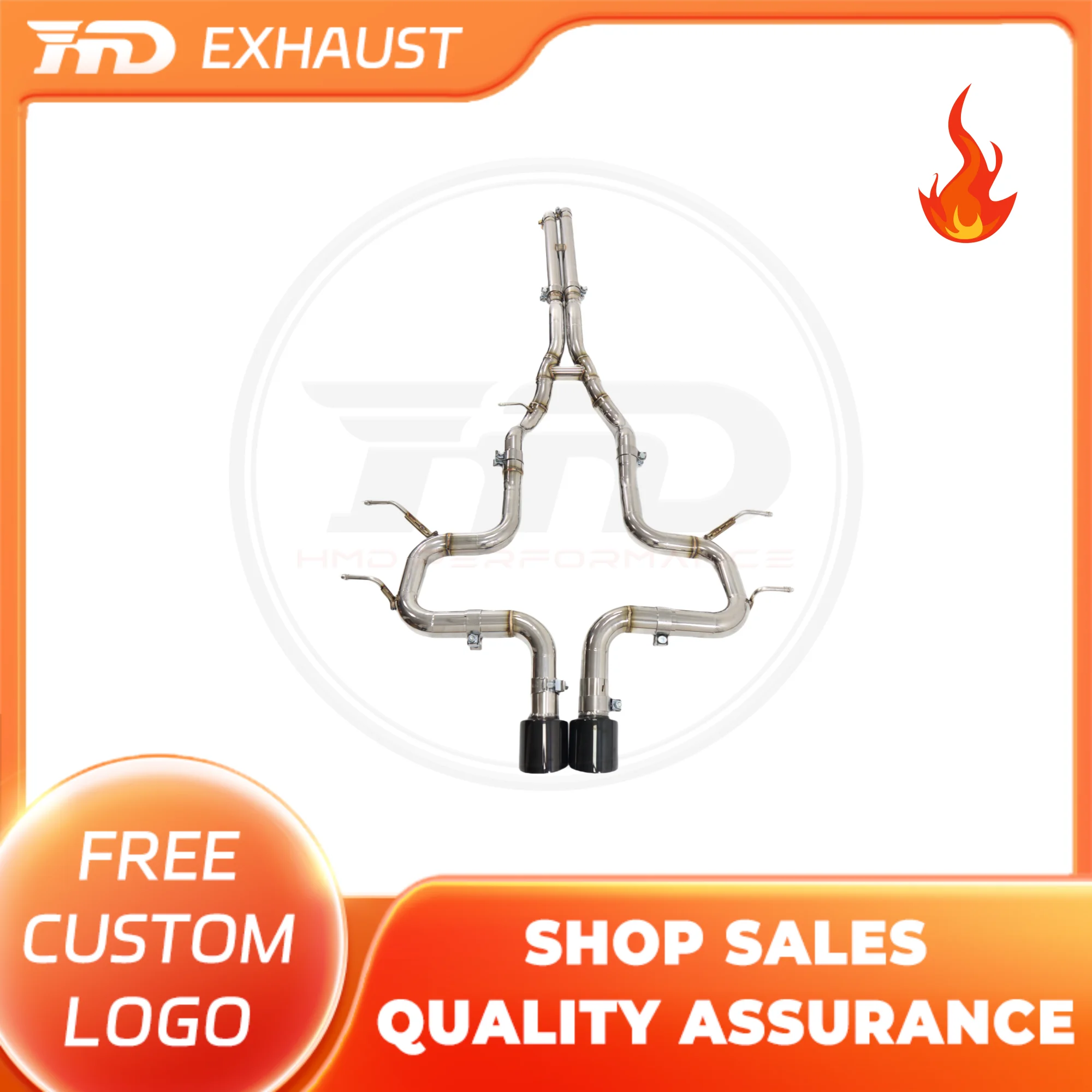 

HMD Hot sale Stainless Steel Exhaust System Catback For Jaguar F-type 3.0T Without Muffler Valves Auto Modification