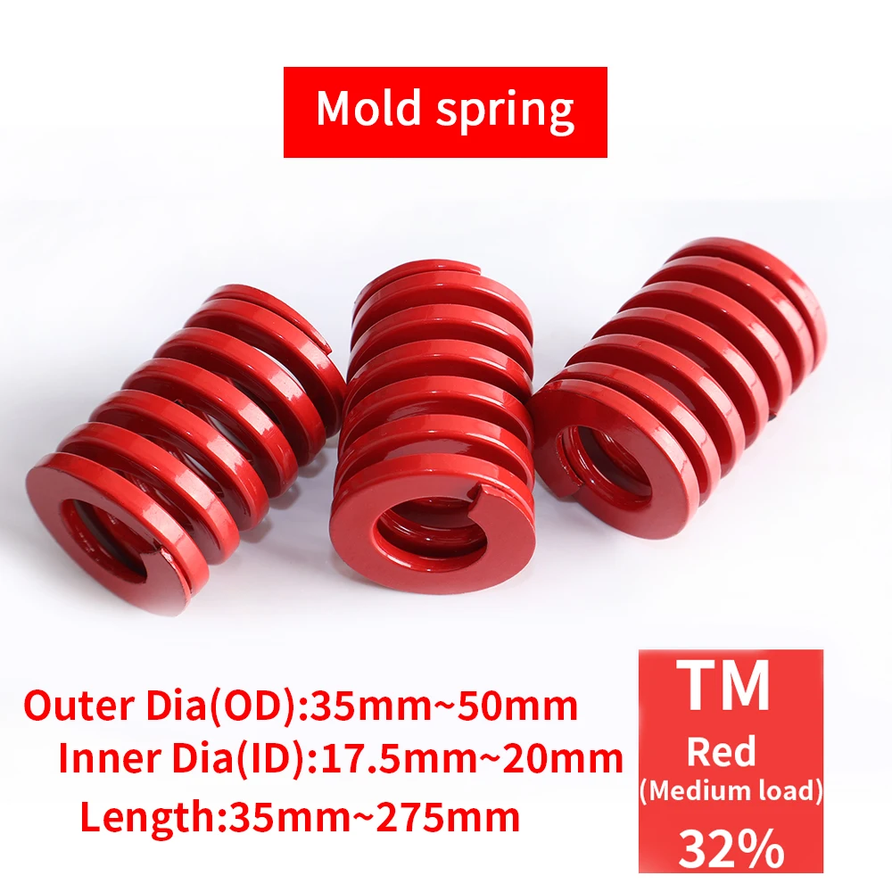 Good Quality Automotive Die Spring Medium Load Spiral Stamping Compression Spring Outer Diameter 35/40/50mm Length 35~300mm