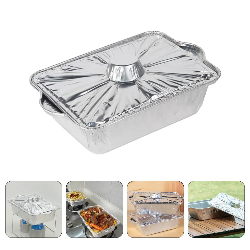

Aluminum Foil Pan Disposable Baking Pot Heat Resistant Bbq Picnic Food Storage Oven Safe Foil Pot Tinfoil Pots