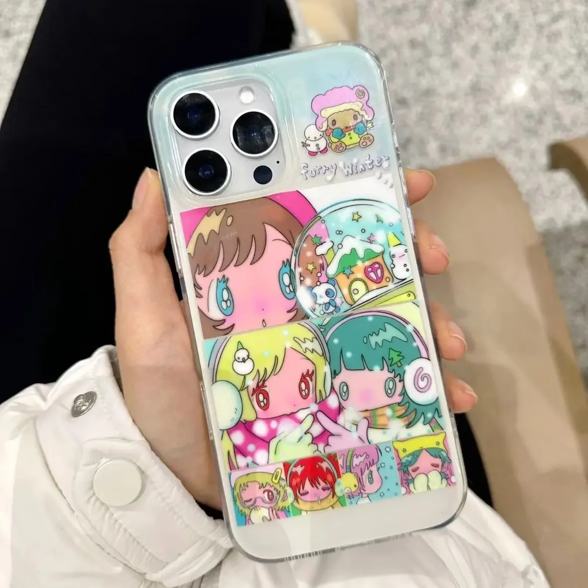 Kawaii red haired girl Phone Case for Samsung Galaxy S26 S25 S24 S23 S22 S21 FE Ultra Plus 4G 5G Feather Texture Back Cover