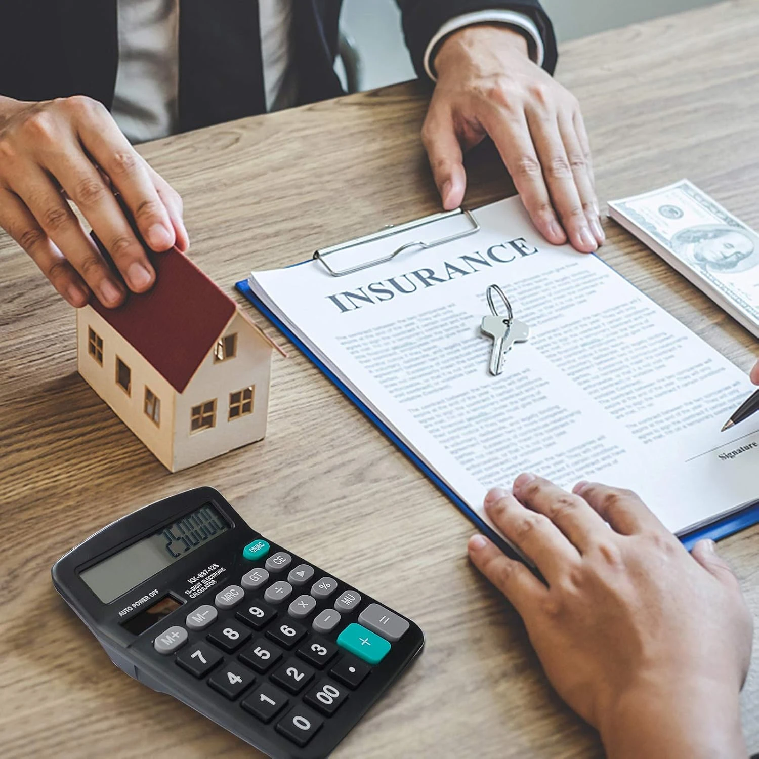 卓上電卓、大型LCDディスプレイ付き12桁太陽電池オフィス電卓、大きな敏感なボタン、デュアルパワーデスクトップ計算