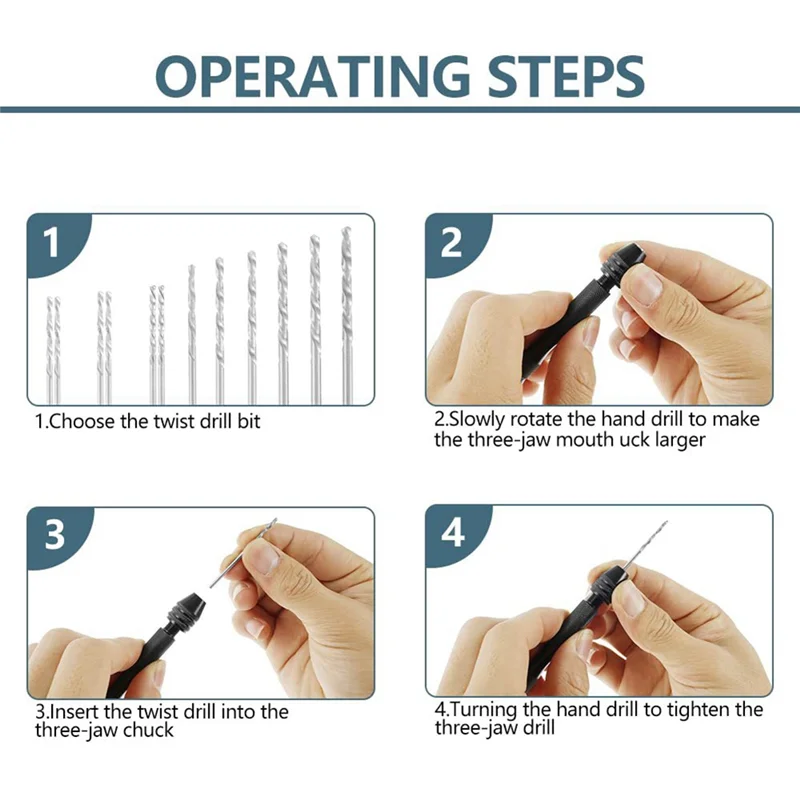

A25F-Hand Drill Bits Precision 0.5-3.0Mm Mini Twist Drill Bits Set Professional Pin Vise Rotary Tools Set Of 36