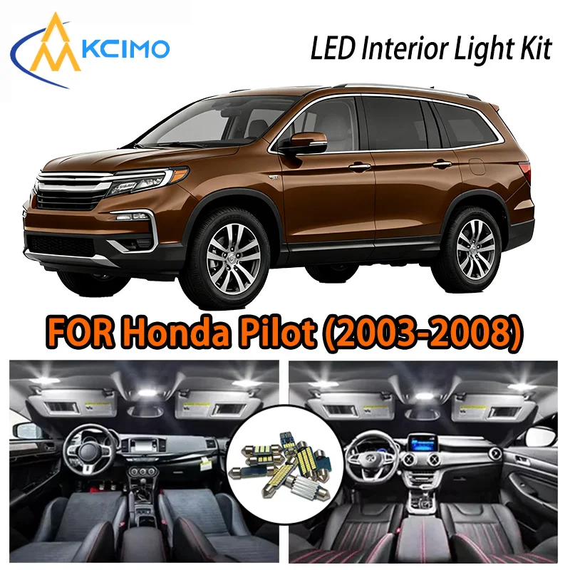 

KCIMO For Honda Pilot 2003-2008 Interior LED Lights Kit, 2 Options, Family-Ride Glow, Spacious Durable, Bright