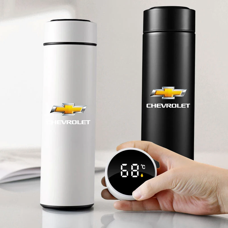 

500ml Smart LED Temperature Display Car Portable Thermos Cup Car Styling for Chevrolet Spark Captiva Cruze Tracker Orlando Trax