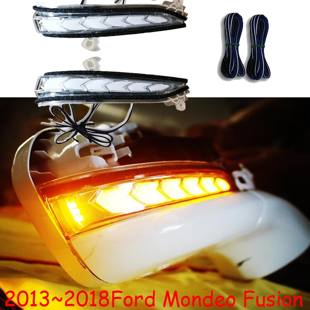 2pcs dynamic Car styling for Mondeo mirror light 2013 2014 2015 2016 2017 2018year bumper lamp Fusion LED DRL daytime light